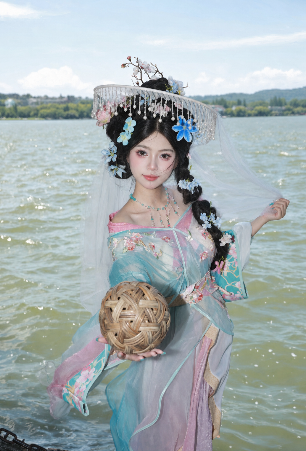 湖边汉服精修后